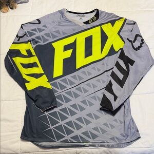 Fox Men's Long Sleeve Shirt in Gray and Neon Yellow
